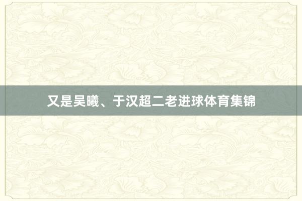 又是吴曦、于汉超二老进球体育集锦