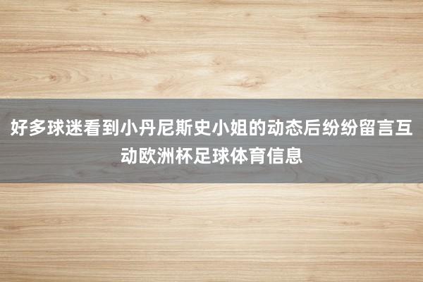 好多球迷看到小丹尼斯史小姐的动态后纷纷留言互动欧洲杯足球体育信息