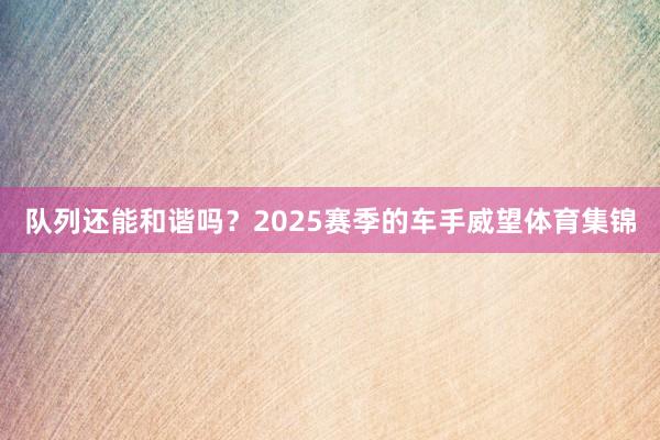 队列还能和谐吗？2025赛季的车手威望体育集锦