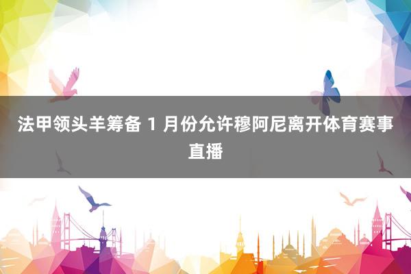 法甲领头羊筹备 1 月份允许穆阿尼离开体育赛事直播