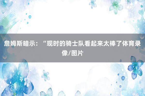 詹姆斯暗示：“现时的骑士队看起来太棒了体育录像/图片