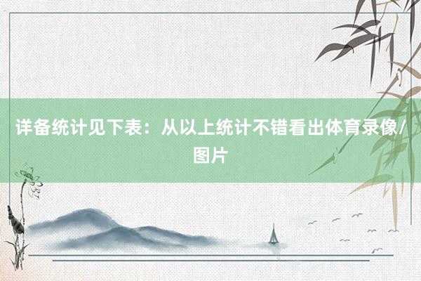 详备统计见下表：　　从以上统计不错看出体育录像/图片